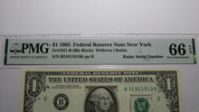 Load image into Gallery viewer, $1 1995 Radar Serial Number Federal Reserve Currency Bank Note Bill PMG UNC66EPQ
