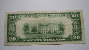 $20 1929 Linton Indiana IN National Currency Bank Note Bill Ch. #7411 VF+!