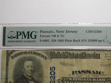 Load image into Gallery viewer, $20 1902 Passaic New Jersey NJ National Currency Bank Note Bill! Ch. #12205 PMG
