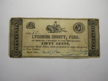 Load image into Gallery viewer, $.50 1838 Black Hole Pennsylvania PA Obsolete Currency Bank Note Lycoming County