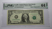 Load image into Gallery viewer, $1 1995 Radar Serial Number Federal Reserve Currency Bank Note Bill PMG UNC64EPQ