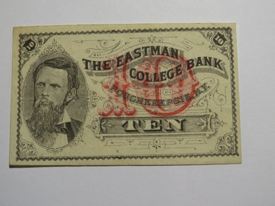 $.10 1870's Poughkeepsie New York Obsolete Currency Note Eastman College