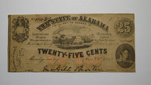 Load image into Gallery viewer, $.25 1863 Montgomery Alabama Obsolete Currency Bank Note Bill AU! Plate I