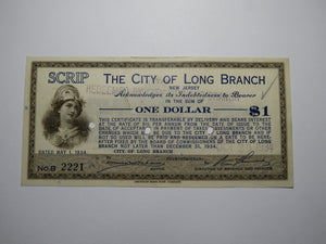 $1 1934 Long Branch New Jersey NJ Obsolete Currency Bank Note Scrip City of LB!
