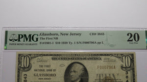 $10 1929 Glassboro New Jersey NJ National Currency Bank Note Bill Ch. #3843 VF20