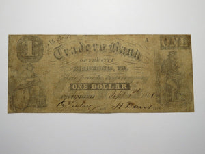 $1 1861 Richmond Virginia Obsolete Currency Bank Note Bill Traders Bank of VA