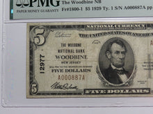 Load image into Gallery viewer, $5 1929 Woodbine New Jersey NJ National Currency Bank Note Bill Ch. #12977 VF20