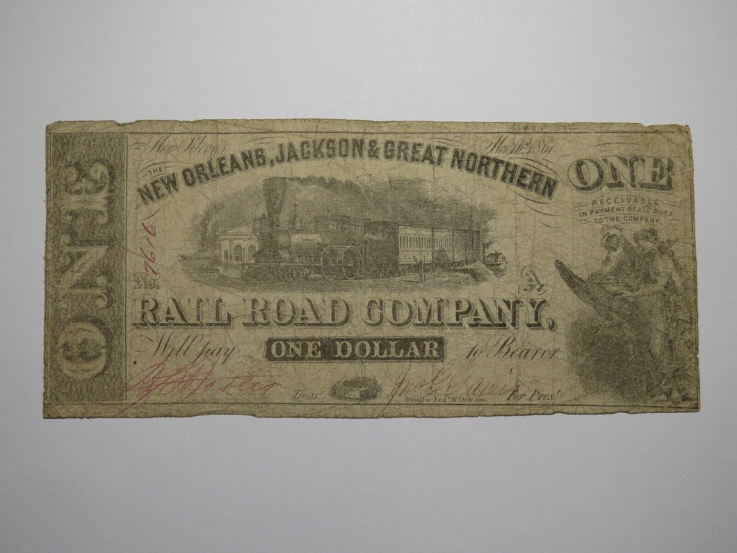 $1 1861 New Orleans Louisiana LA Obsolete Currency Bank Note Jackson Great North