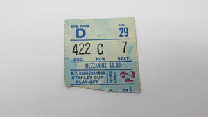April 9, 1980 New York Rangers Vs. Atlanta Flames Playoff Hockey Ticket Stub