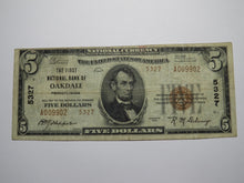 Load image into Gallery viewer, $5 1929 Oakdale Pennsylvania PA National Currency Bank Note Bill Ch. #5327 FINE