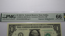 Load image into Gallery viewer, $1 2017 Repeater Serial Number Federal Reserve Currency Bank Note Bill PMG UNC66