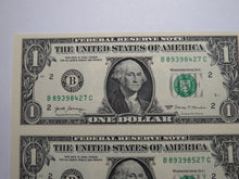 Load image into Gallery viewer, $1 2017 Uncut New York BEP Uncirculated Currency Sheet 2 Federal Reserve Notes