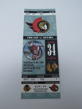 Load image into Gallery viewer, February 28, 1995 Ottawa Senators Chicago Blackhawks Ghost NHL Ticket Ed Belfour