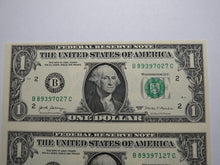Load image into Gallery viewer, $1 2017 Uncut New York BEP Uncirculated Currency Sheet 2 Federal Reserve Notes