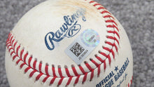 Load image into Gallery viewer, 2018 Anthony Rendon RBI Sacrifice Fly Game Used Baseball Bryce Harper Run Scored