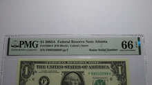 Load image into Gallery viewer, $1 2003 Radar Serial Number Federal Reserve Currency Bank Note Bill PMG UNC66EPQ