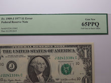 Load image into Gallery viewer, $1 1977 Full Face to Back Offset Error Federal Reserve Bank Note Bill NEW65 PCGS