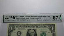 Load image into Gallery viewer, $1 2003 Repeater Serial Number Federal Reserve Currency Bank Note Bill PMG UNC67