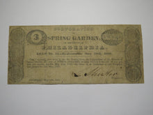Load image into Gallery viewer, $3 1837 Philadelphia PA Obsolete Currency Bank Note Bill Spring Garden Corp.
