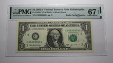 Load image into Gallery viewer, $1 2003 Radar Serial Number Federal Reserve Currency Bank Note Bill PMG UNC67EPQ
