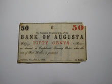 Load image into Gallery viewer, $.50 1863 Augusta Georgia GA Obsolete Currency Bank Note Bill! Augusta Insurance