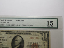 Load image into Gallery viewer, $10 1929 Goff Kansas KS National Currency Bank Note Bill Ch. #7416 F15 PMG