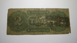 $2 1862 Greensborough Maryland MD Obsolete Currency Bank Note Bill! Farmers!