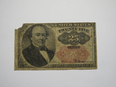 1874 $.25 Fifth Issue Fractional Currency Obsolete Bank Note Bill 5th About Good
