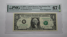 Load image into Gallery viewer, $1 2003 Radar Serial Number Federal Reserve Currency Bank Note Bill PMG UNC67EPQ