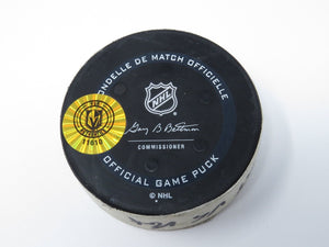 2021-22 Evgenii Dadonov Vegas Golden Knights Game Used NHL Goal Puck -Stone Ast.
