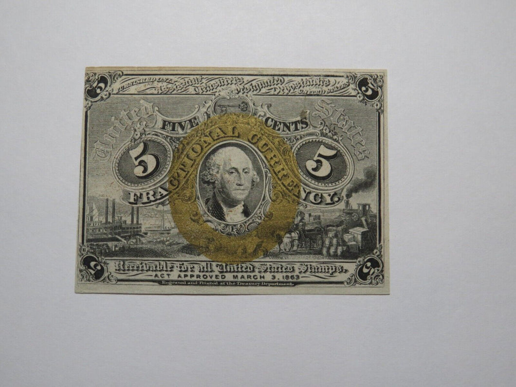 1863 $.05 Second Issue Fractional Currency Obsolete Bank Note Bill 2nd AU USA