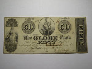 $50 1840 New York City NY Obsolete Currency Bank Note Bill The Globe Bank XF++