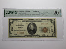 Load image into Gallery viewer, $20 1929 Liberal Kansas KS National Currency Bank Note Bill #6720 Binary Serial