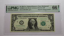Load image into Gallery viewer, $1 2017 Repeater Serial Number Federal Reserve Currency Bank Note Bill PMG UNC66