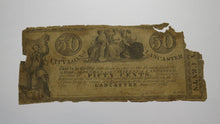 Load image into Gallery viewer, $.50 1837 Lancaster Pennsylvania PA Obsolete Currency Bank Note Fractional Loan