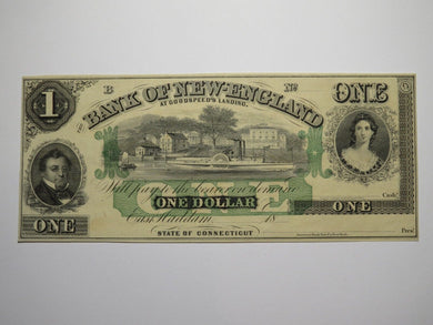 $1 18__ East Haddam Connecticut Obsolete Currency Bank Note Remainder Bill UNC++