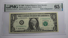 Load image into Gallery viewer, $1 1995 Radar Serial Number Federal Reserve Currency Bank Note Bill PMG UNC65EPQ
