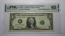 Load image into Gallery viewer, $1 1995 Radar Serial Number Federal Reserve Currency Bank Note Bill PMG UNC65EPQ