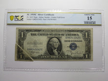 Load image into Gallery viewer, $1 1935 Silver Certificate Gutter Fold Error Bank Note Bill Blue Seal F15 PCGS