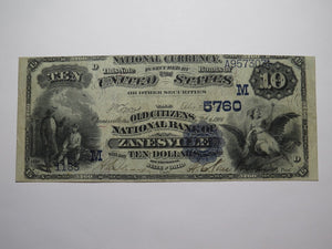 $10 1882 Zanesville Ohio OH National Currency Bank Note Bill Charter #5760 FINE+