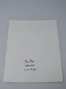 Jim Fox Los Angeles Kings Signed Autographed Original 10X8 Hockey NHL Photo