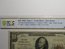 Load image into Gallery viewer, $10 1929 Toms River New Jersey National Currency Bank Note Bill #2509 VF20 PCGS