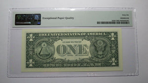 $1 2003 Radar Serial Number Federal Reserve Currency Bank Note Bill PMG UNC66EPQ