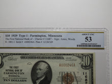 Load image into Gallery viewer, $10 1929 Farmington Minnesota National Currency Bank Note Bill Ch. #11687 UNC53