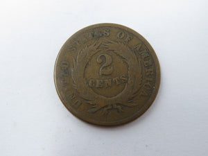 $.02 1865 Two Cent Piece!  Great Original Filler United States Coin! 2 Cents