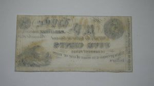 $.05 1852 Jordanville New York NY Obsolete Currency Bank Note Bill! CU+ Herkimer
