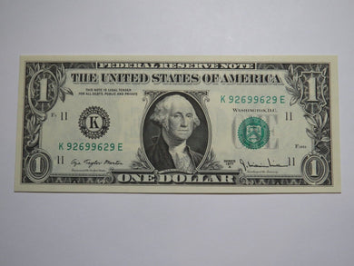 $1 1977 Radar Serial Number Federal Reserve Currency Bank Note Bill UNC 92699629
