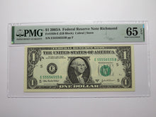 Load image into Gallery viewer, $1 2003 Near Solid Serial Number Federal Reserve Bank Note Bill UNC65 #55556555