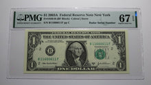 Load image into Gallery viewer, $1 2003 Radar Serial Number Federal Reserve Currency Bank Note Bill PMG UNC67EPQ