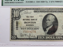 Load image into Gallery viewer, $10 1929 Ironton Minnesota MN National Currency Bank Note Bill Ch. #10382 VF25